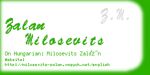 zalan milosevits business card